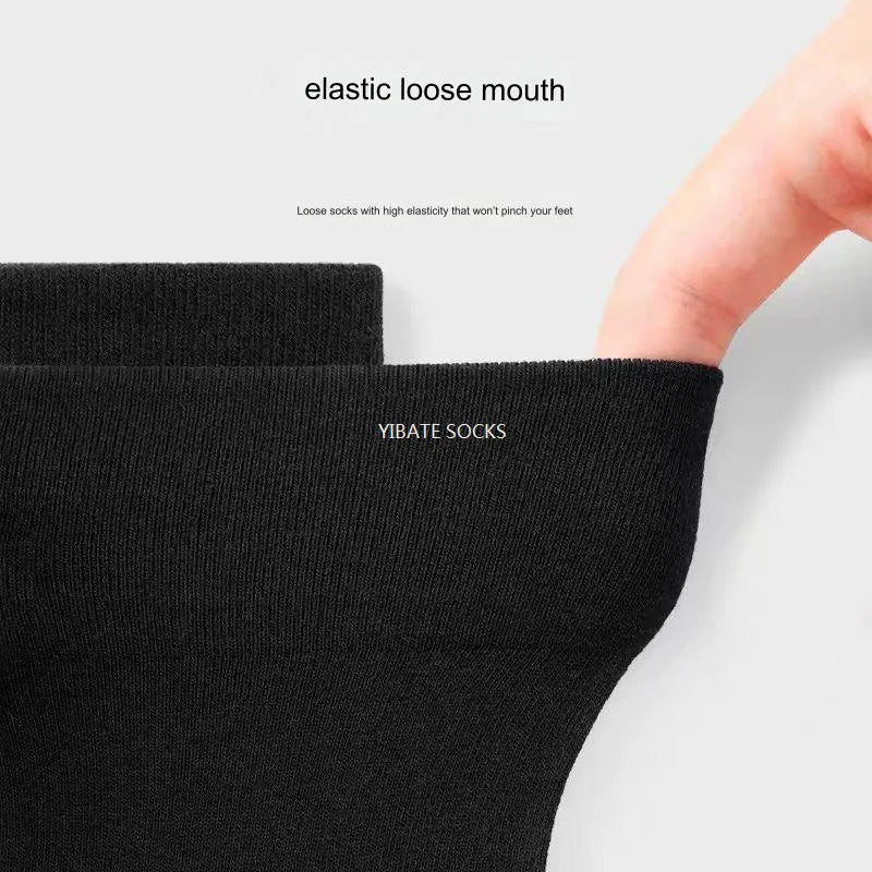 5 Pair New Men'S Bamboo Fiber Socks High Quality Solid Color Long Business Men'S Socks Fashionable Breathable Black Casual Socks